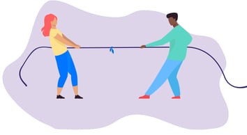Icon - 2 people pulling a rope on opposite sides