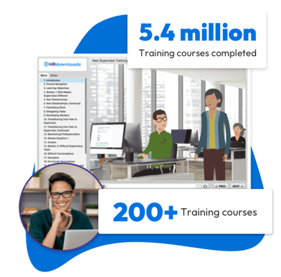 Screenshot of a training course - 5.4 million Training courses completed - 200+ Training courses